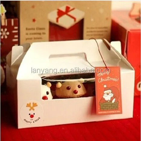 Wholesale cheap Cupcake boxes , Mini cake boxes with window for 2, 4, 6 packs with inserts(BF187)