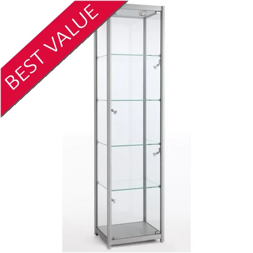 
Christmas gift glass display cabinet Aluminium Frame glass display showcase with LED Lighting 