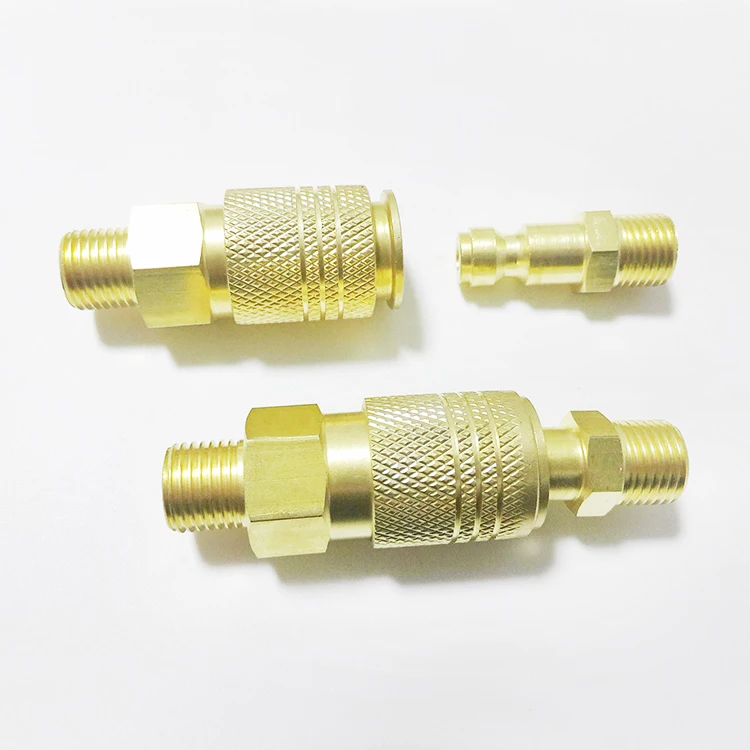
One Touch 3 IN 1 American Universal type NU02-SM-02B Brass air hose quick release connector coupler pneumatic quick coupling 