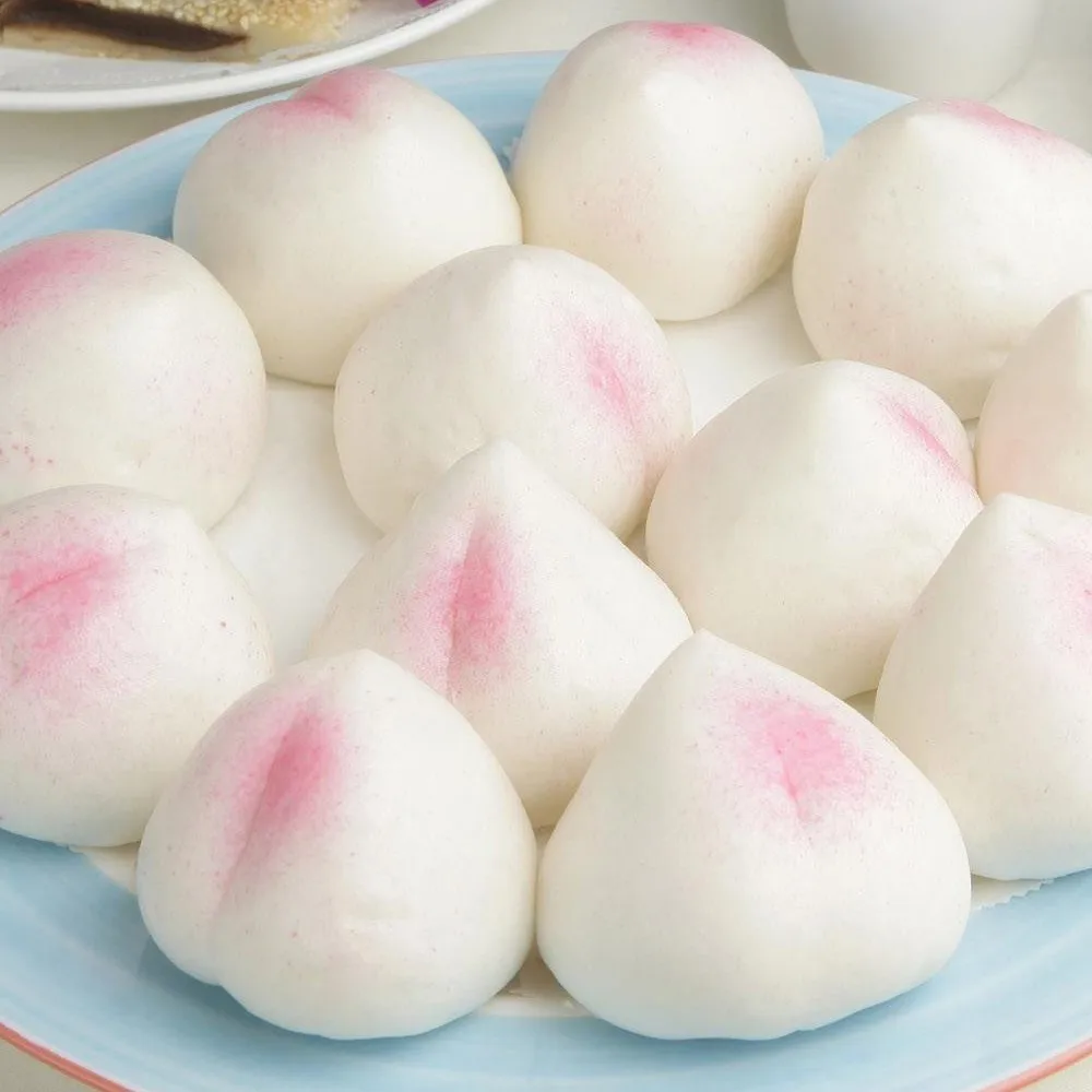 Frozen Instant Food Grain Snacks Pau Steamed Longevity Peach Bun