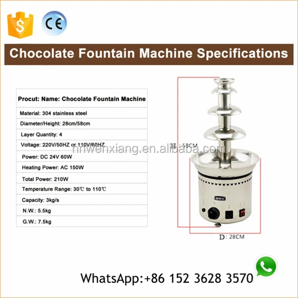 Hot Selling Industrial Large Battery chocolate fountain