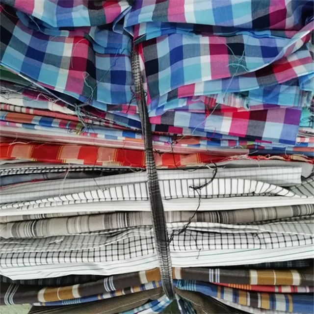 A grade 100gsm cut piece 100% cotton yarn dyed check fabric shirting fabric for garment