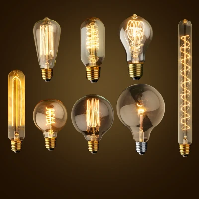 Edison vintage Style Light Bulbs T45 tube shape filament 40w amber glass edison bulb