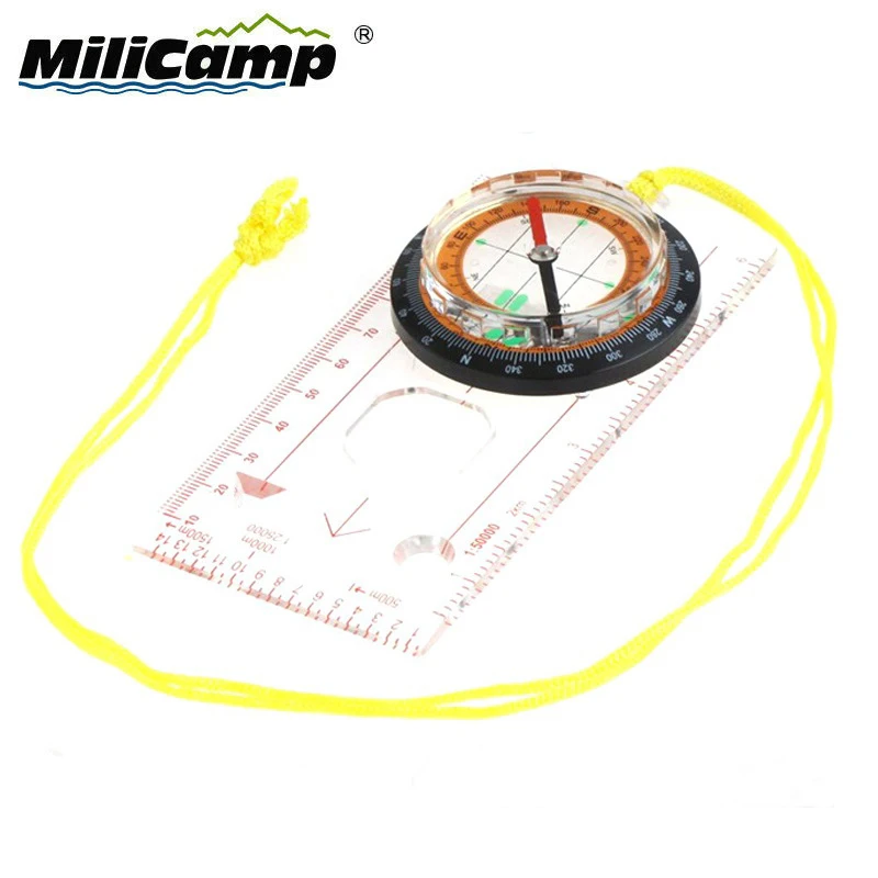 Outdoor camping liquid plastic Measure prismatic map compass