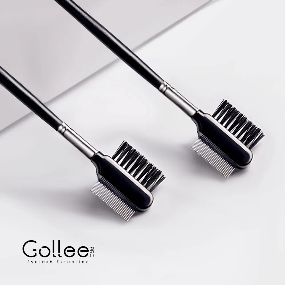 Gollee Factory Premium Eye Brow Makeup Tools Stainless Steel Brush Eyelash Comb