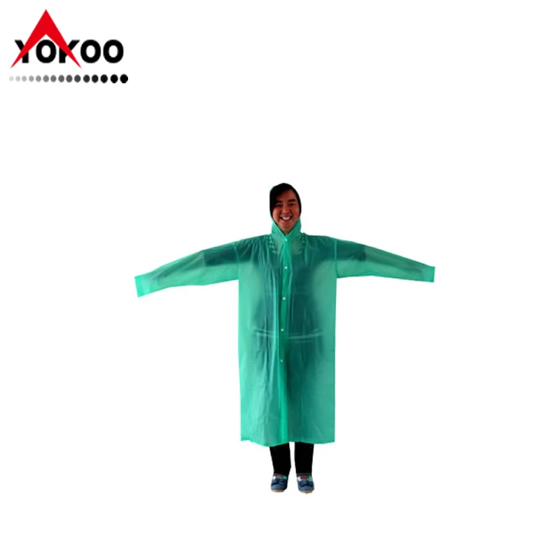 adult PVC raincoats, green pvc long raincoat