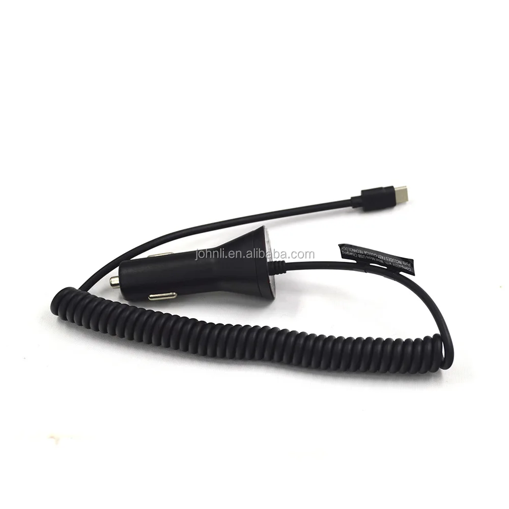 Car charger for Verizon 5V 2A Car adapter with 1.85M 6FT spring cable for iPhone for samsung car charger