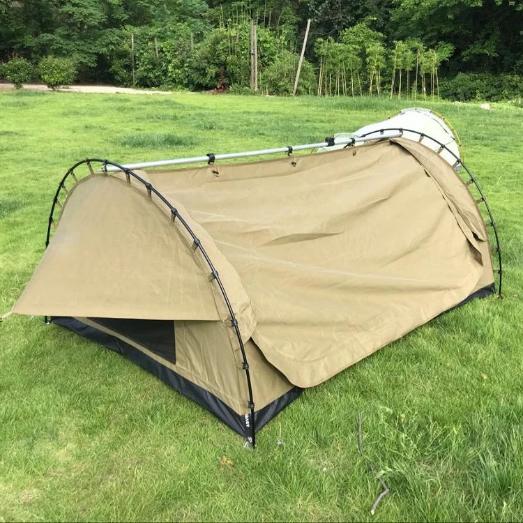 High Quality 1-2 Persons Waterproof Canvas Outdoor Camping Swag Tent