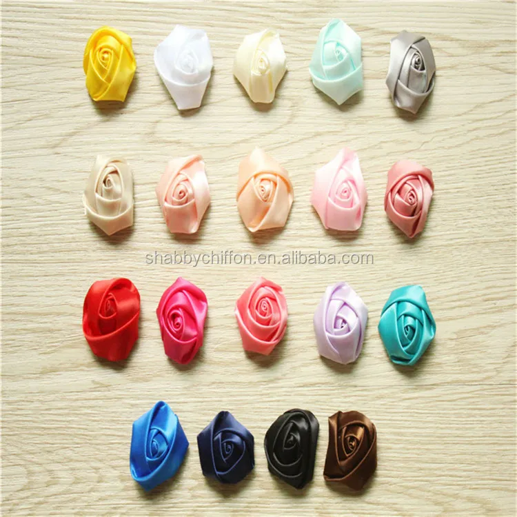 Handmade Mini Rose Satin Ribbon Flowers / baby headband /hair accessory