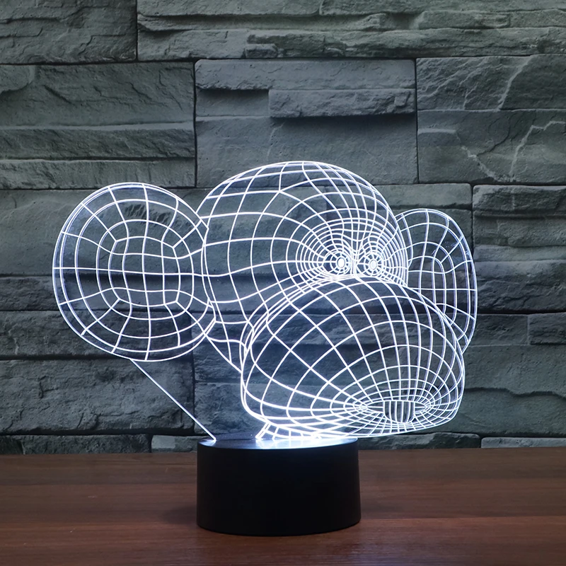 FS3055 Big Ears Monkey Kids Night Light Animal Led 3D Table Lamps