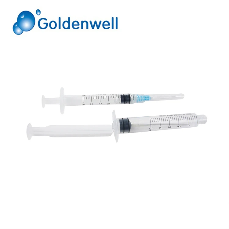 Одноразовый выдвижной безопасный саморазрушительный шприц с иглой, 5 мл