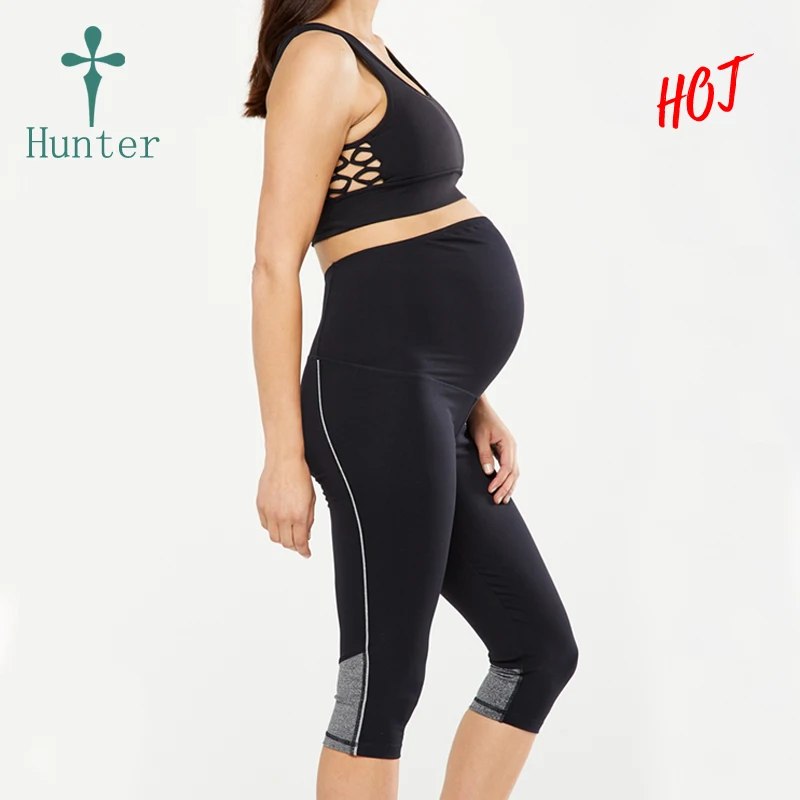 
New Arrival Pregnant Sportswear Ladies Fitness Apparel Four Way Stretch Maternity Yoga Leggings 