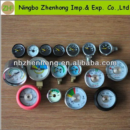 spiral tube Oxygen pressure gauge/gas pressure gauge/high pressure paintball pressure gauge