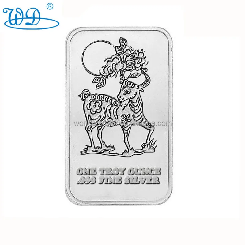WD Free design new year monkey collection metal OEM ODM gold metal ingot bars custom 1 oz Gilding Metal Ingot Bar