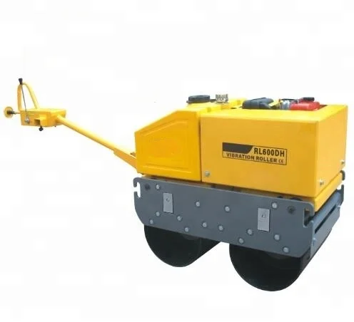 gasoline/diesel used road rolling machine walk behind roller compactor price double drum vibratory road roller manufacturer