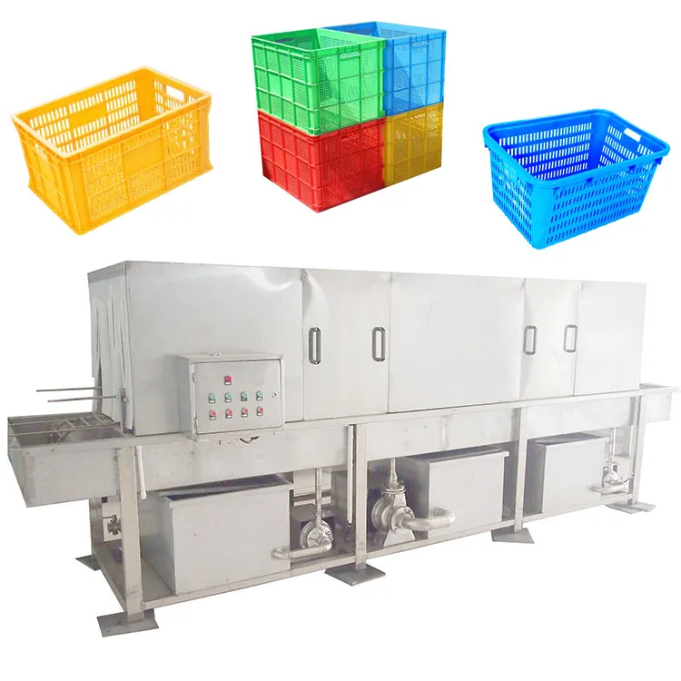 Automatic plastic basket washing machine/turnover box cleaning machine for Sales