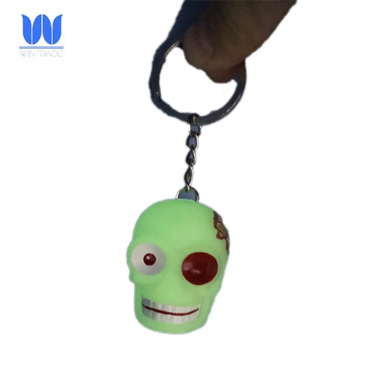 Glow in the dark halloween toy custom made pvc keychain