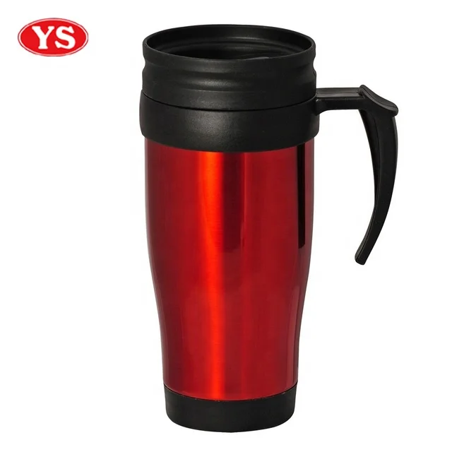 14oz SS thermos auto travel mug with handle
