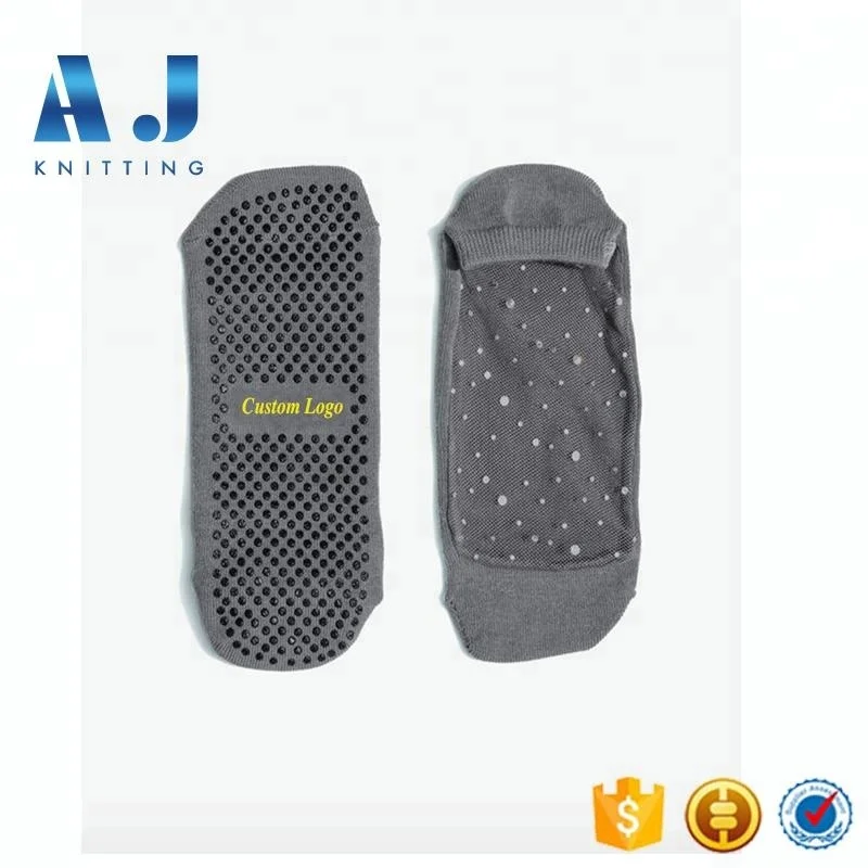 AJ1878 Custom High Quality Organic Cotton Closed Toe Mesh Transparent Women Ankle Yoga Socks With Grip