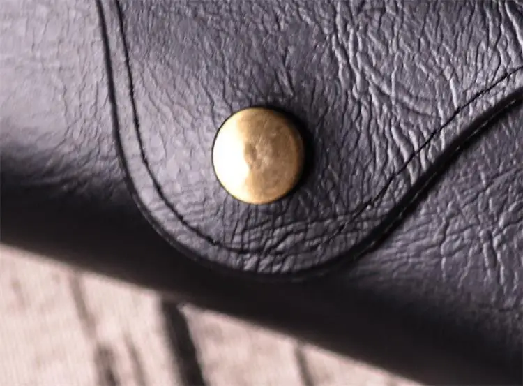 Retro Portable Durable Women Men Eyewear Sunglasses Vintage Glasses Case Button Leather Soft Eye Glass Case