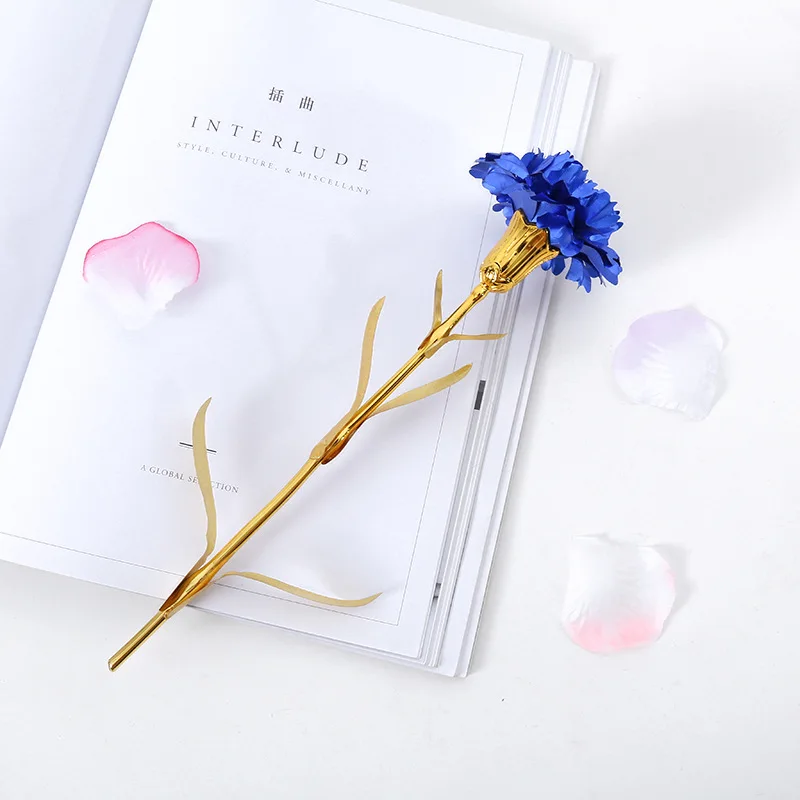 
Wholesale price 24K golden carnation bouquets For Women Gift 