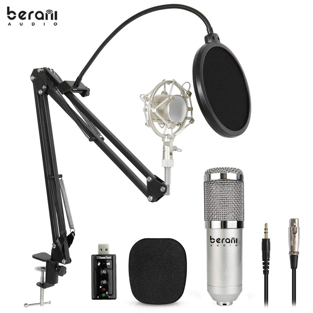 BM700PP Bm 700 Podcast Studio Recording Electret Condenser Tube Pc Microphone Professional Set Singing Wired 30 Hz - 20 KHZ