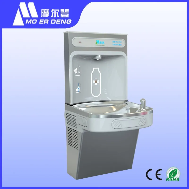 Stainless Steel Water Cooler/Wall Mounted Cold Water Dispenser with Bottle Filler, bottle filling station