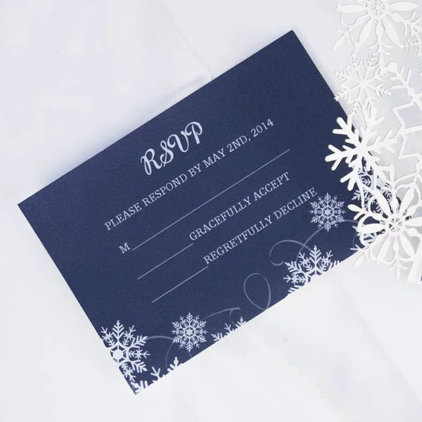 Elegant Personalised Modern Goblet Laser Cut Winter Snowflake Wedding invitation Cards and customize laser cut bChristmas cards