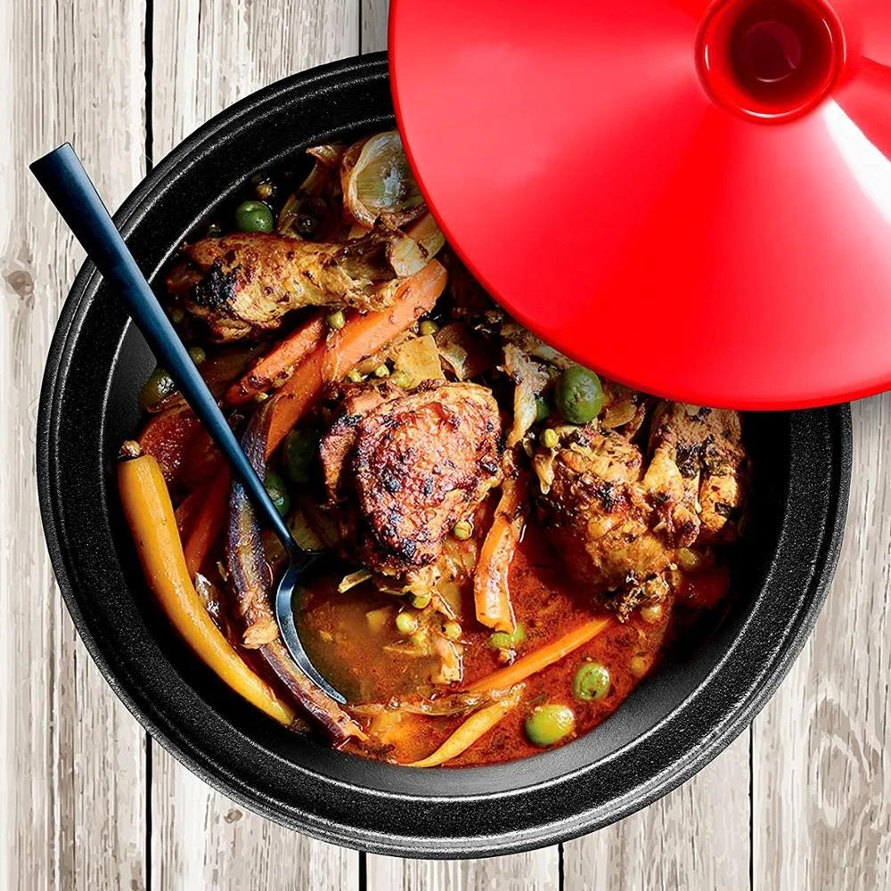 Enameled Cast Iron Cookware Tagine Pot Stock Cooking Pots Dutch Oven Casserole Set With Ceramic Lid