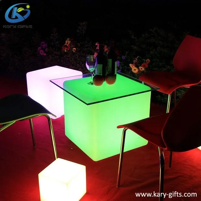 Nightclub Used Glowing LED Cube Seat Lighting Movable Furniture
