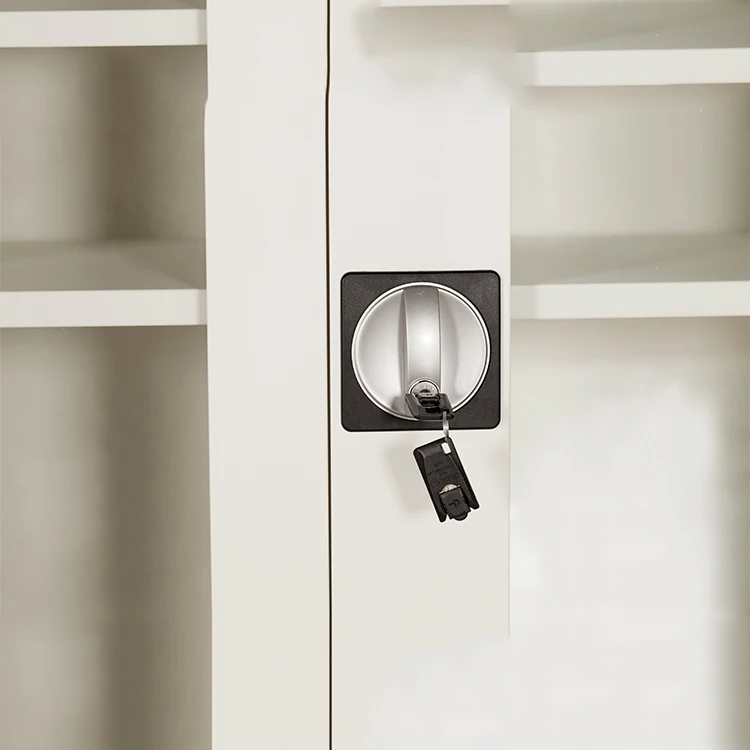 High quality steel Glass Swing door Book case metal documents storage Office cupboard filing cabinet