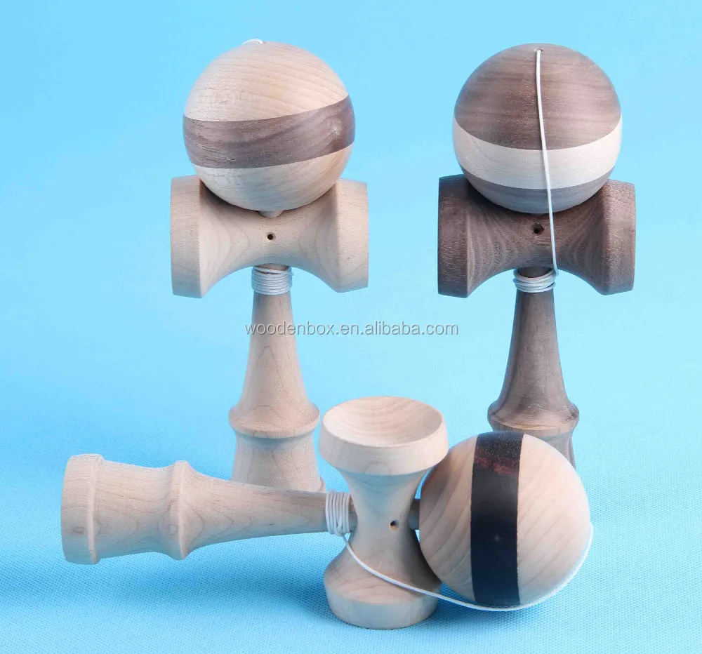 
Walnut stripe kendamas with maple ball 