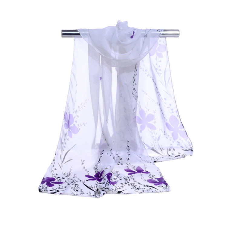 fashion wholesale bulk chiffon silk scarf for lady