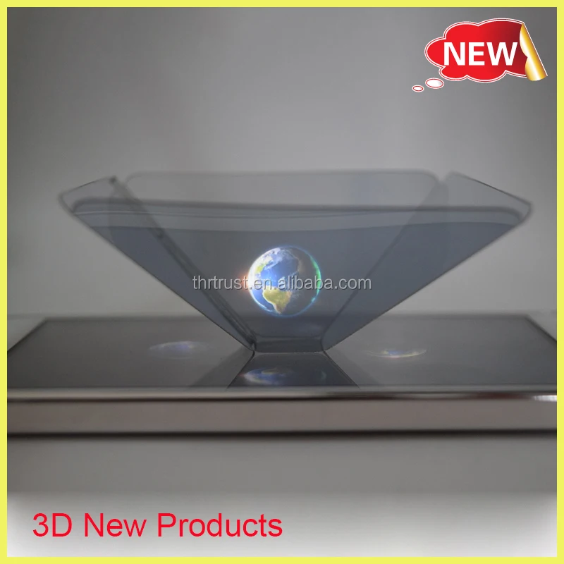 3d hologram advertising holographic acrylic pyramid display projector