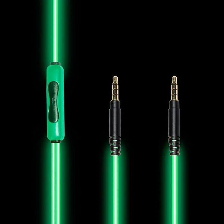 
AL3A 3.5mm EL Light Glowing LED Light Flashing Volume Control Stereo Aux Cable Male to Male Car Metal Audio Connector Premium 