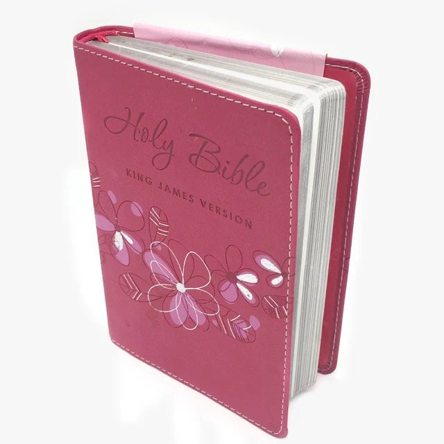 Wholesale High Quality Custom Art Paper Leather Cover Holy Bible Book In Bulk Printing