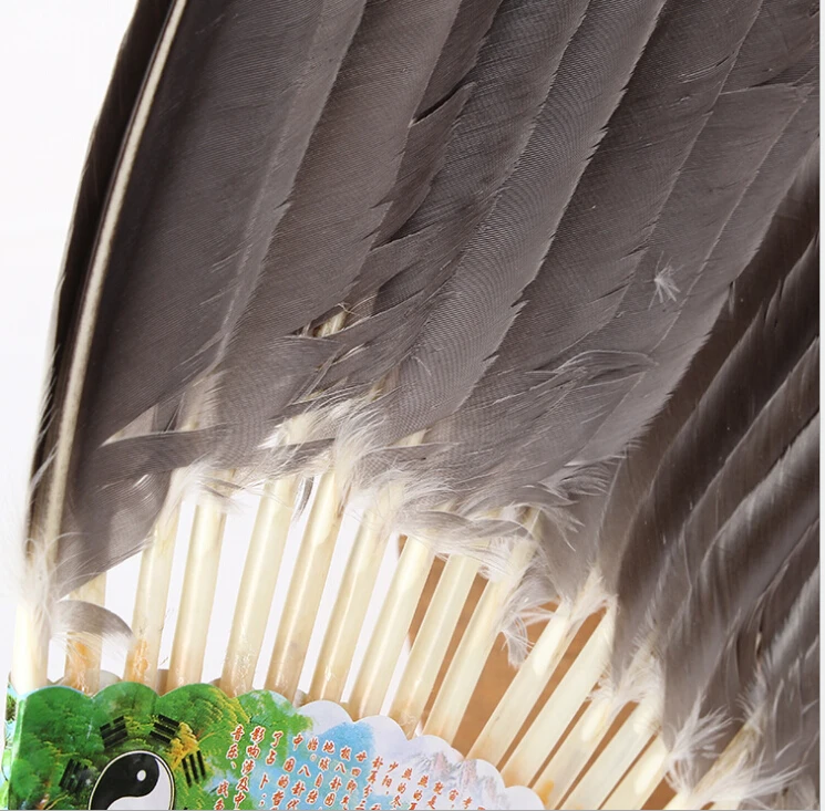
hand feather folding national fan 