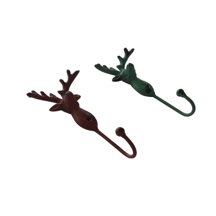 Wholesale cast iron deer head wall hanger hook