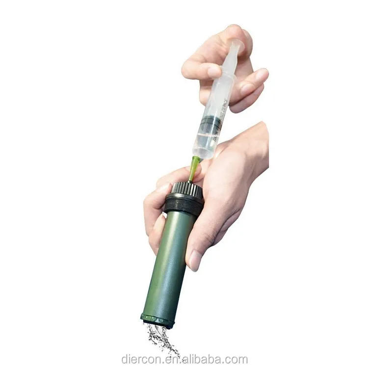 Diercon Hot Selling Outdoor water filter Aluminum Material Easy to Use Portable Water Filter for Hiking Camping (TW01)