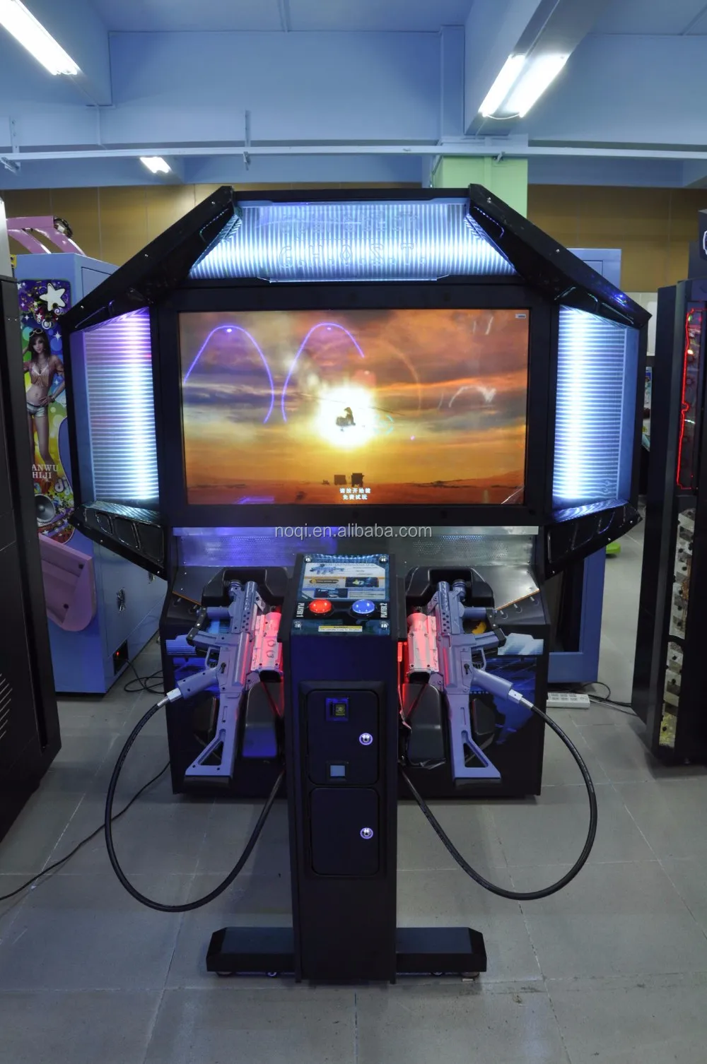 NQS-B13 55 LCD operation ghost arcade shooting game with laser gun,laser ghost arcade