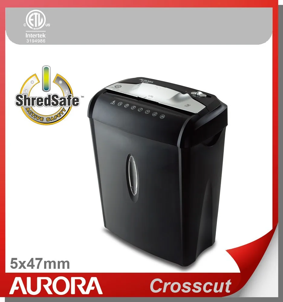 Aurora AS830C/AS630C Plastic Paper Shredder, 8/6 sheet (A4) cross cut 5x47mm, Light Duty Shreding Office equipment for Home & O
