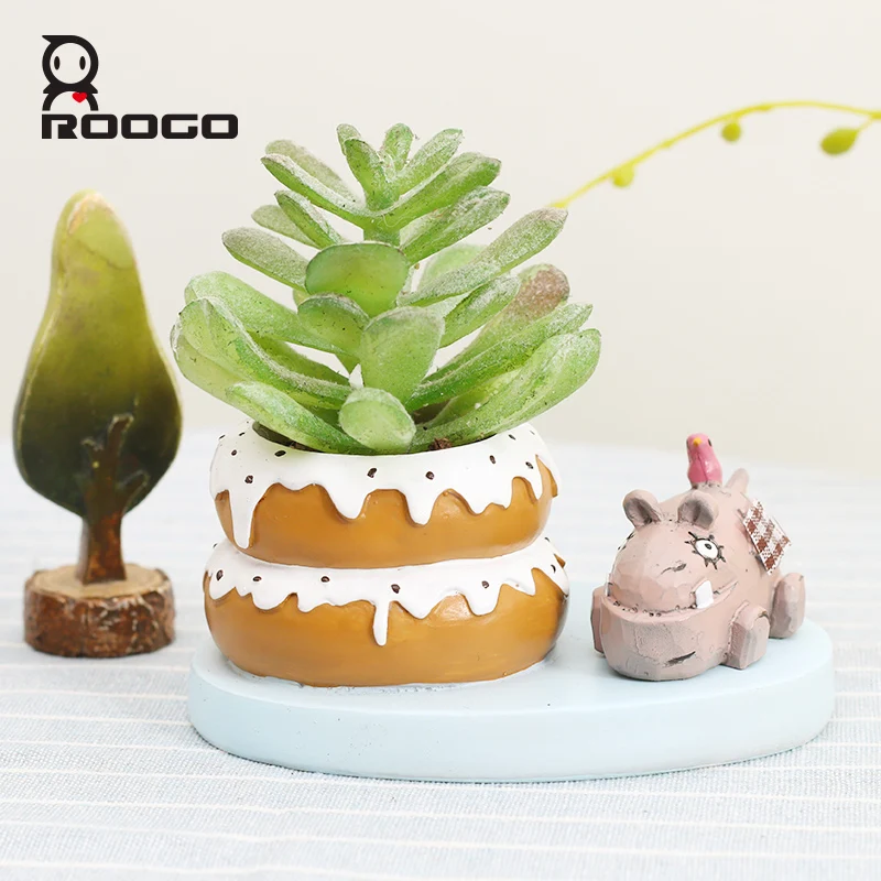 Roogo каучуковые цветочные горшки в форме животных