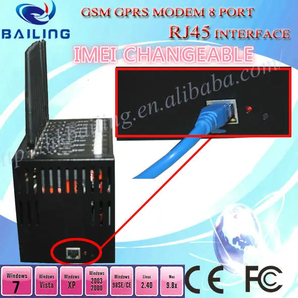 сетевой разъем rj 45 модемный пул поддержка открытого at команды, imei сменные