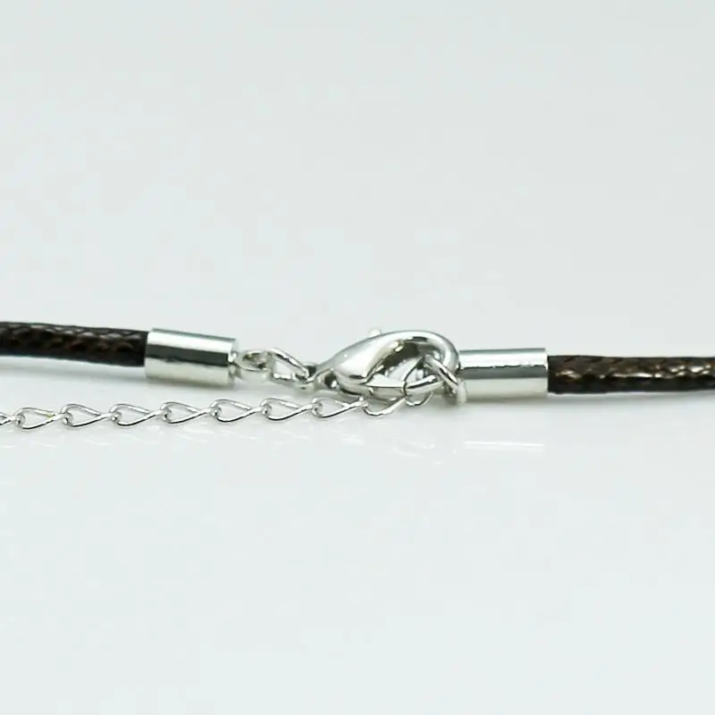 Beadsnice brown leather cord with silver plated lobster clasp gift item wholesale necklace strands ID 12369