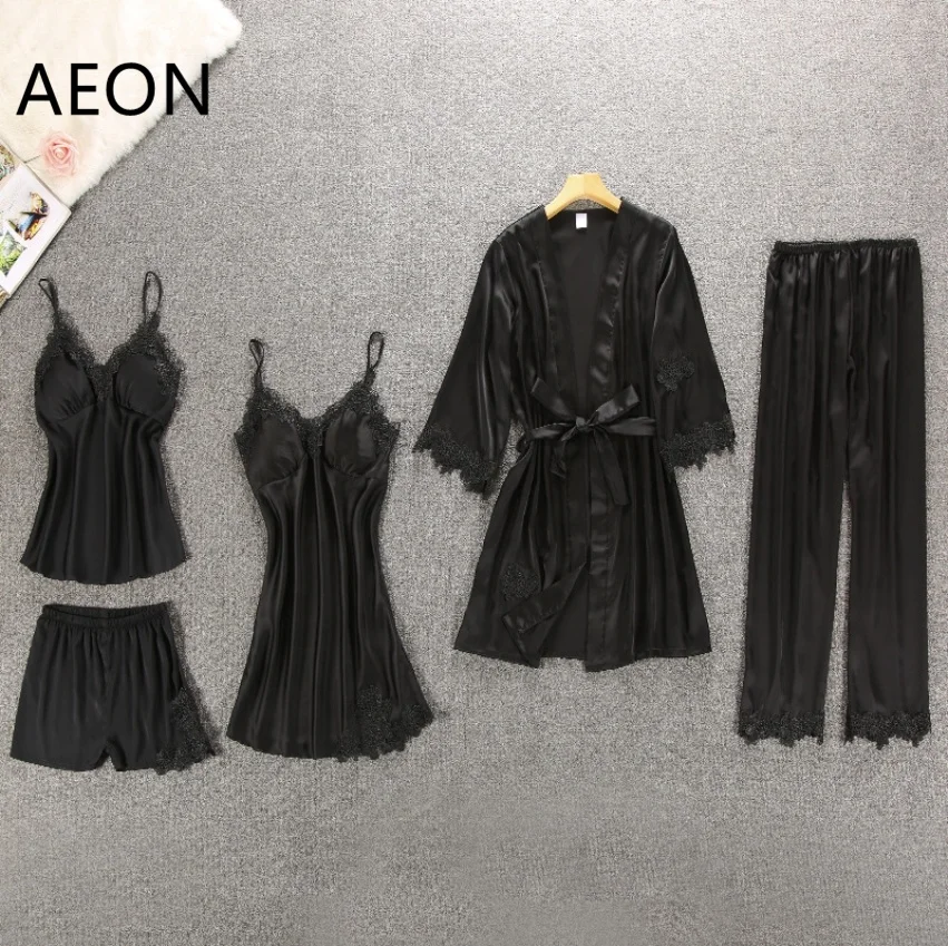 High Quality Hot Sexy Silk Sleepwear Lace Night Women Sleepwear Silk Nightgown