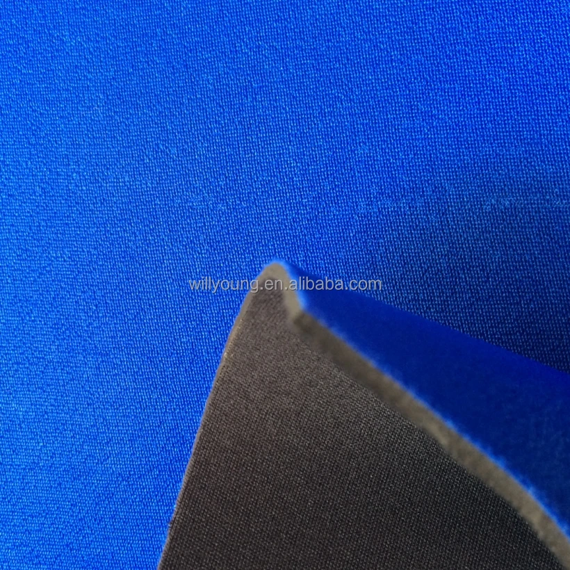 fleece neoprene fabric base nylon cloth with face velcrability fabric fleece cloth black blue 2-3mm thick for tab tape backing