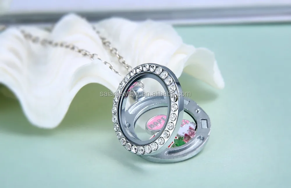 Manufacturer Stock zinc alloy can open glass pendant locket 25 mm box pendant