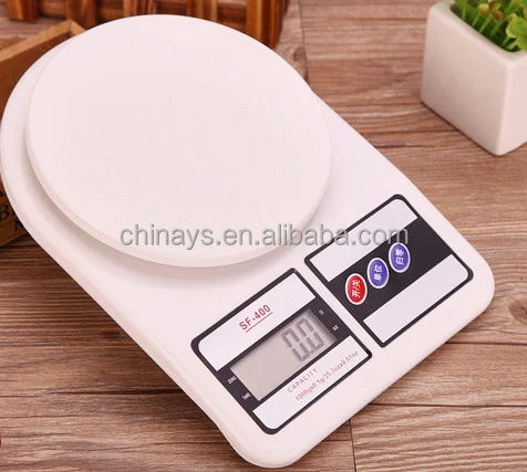 Popular Model Digital Kitchen Scale SF 400 Round Plate White Color ABS Plastic Materials 5 kg Capacity 1g Division,CE Approval