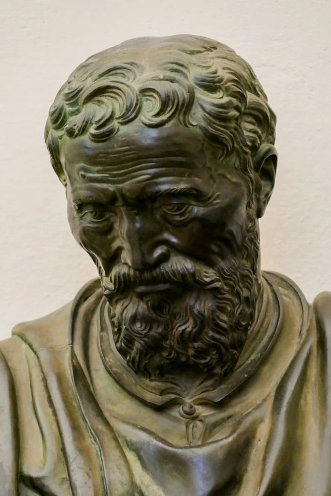 Reproduction Antique Garden Famous Classical Bronze Bust Man Sculpture by Michelangelo