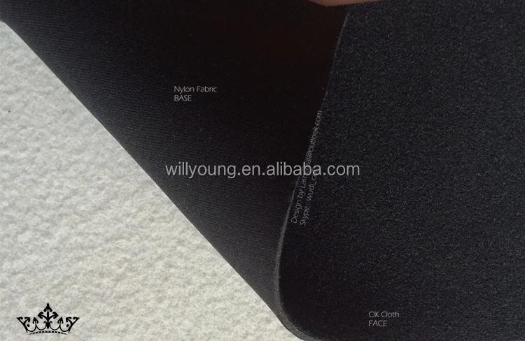 velcrability neoprene fabric one side nylon fabric face stick fabric 3mm thick black factory price neoprene